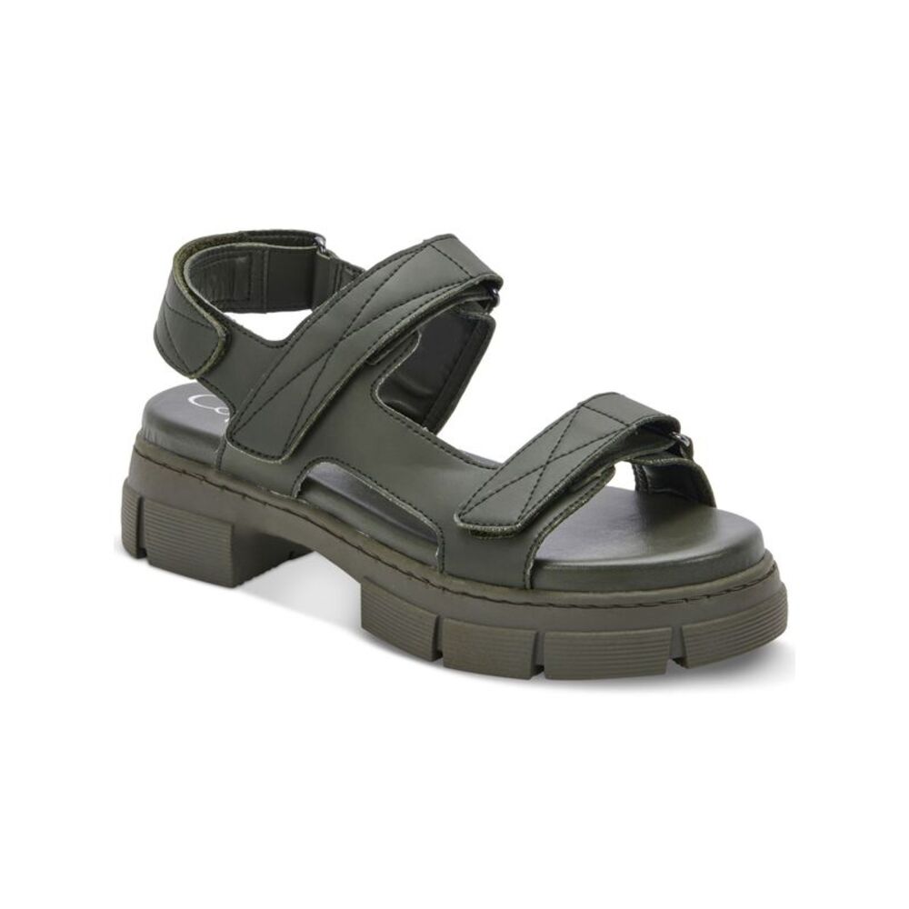 AQUA COLLEGE Womens Green Waterproof Hux Round Toe Platform Slingback Sandal 8 M